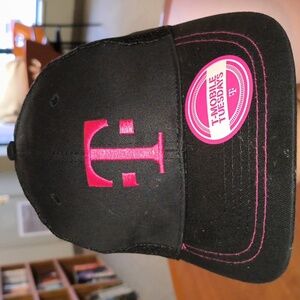 T-Mobile Hat Black Baseball Tuesdays Mesh Back Pink Adjustable Hat Cap